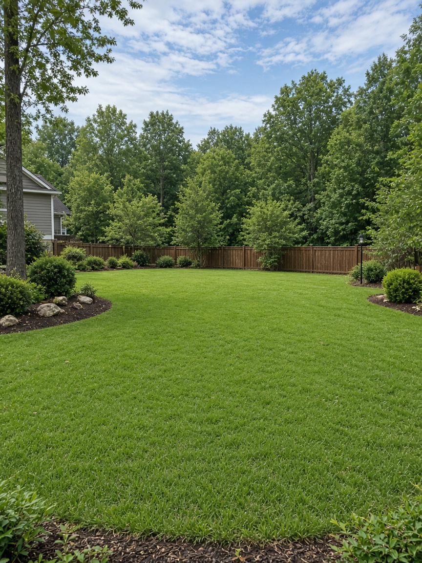 Cleared yard after storm tree removal